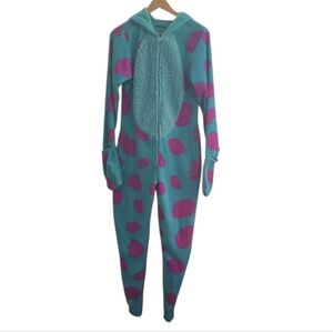 Disney Monsters Inc Sully Adult Onesie Pajamas Costume Blue Purple S/M Cosplay